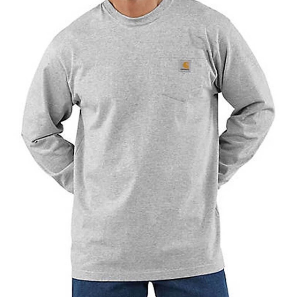 🆕Carhartt Loose Fit Heavy Weight Long Sleeve Pocket T-Shirt Size Small Gray
